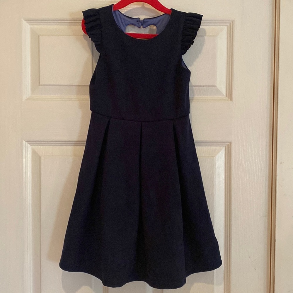 Girls Navy Blue Velvet Party Dress Size 6x